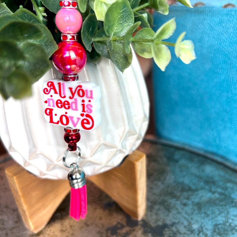 All you need is love bag, charm keychain